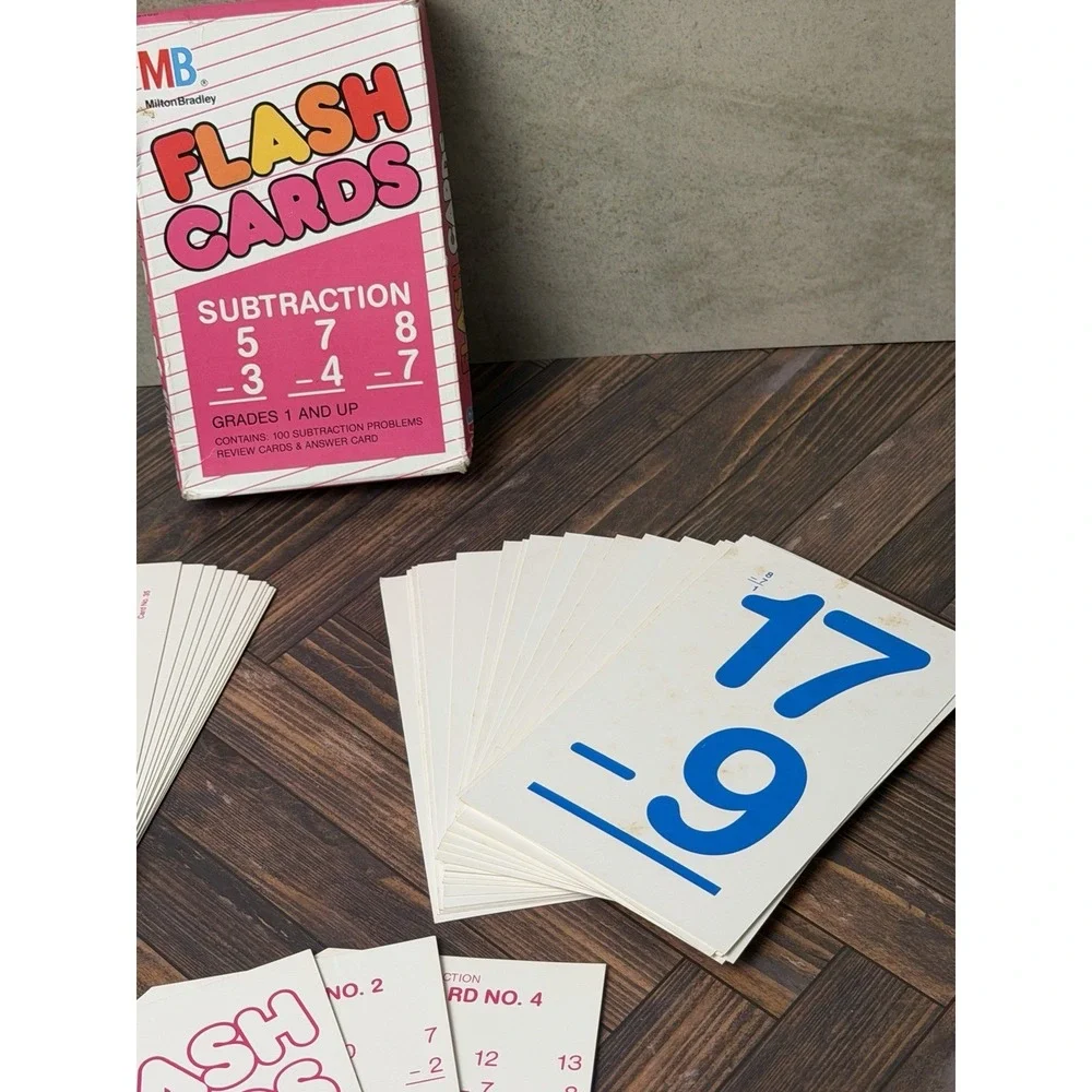 Vintage 1987 Milton Bradley FLASH CARDS SUBTRACTION #4452